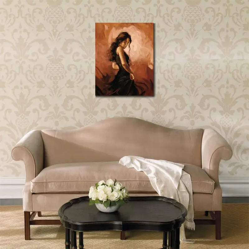 Female Oil art portrait paintings for living room Flamenco Dancer hand-painted modern sexy woman | Дом и сад