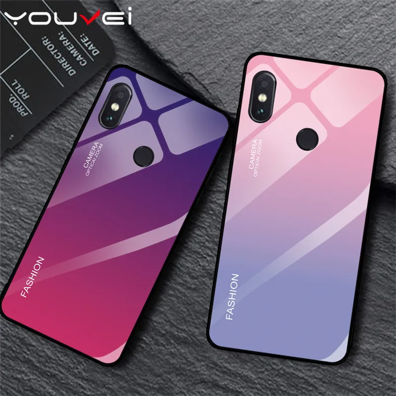 Чехол из закаленного стекла YOUVEI с градиентом для Xiaomi Mi8 Mi 8 SE чехол Lite |