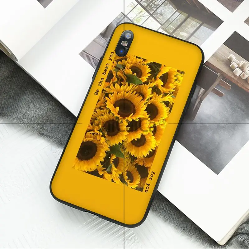 Ruicaica жёлтый Подсолнух Мягкий силиконовый чехол для телефона из ТПУ Apple iPhone 8 7 6 S Plus