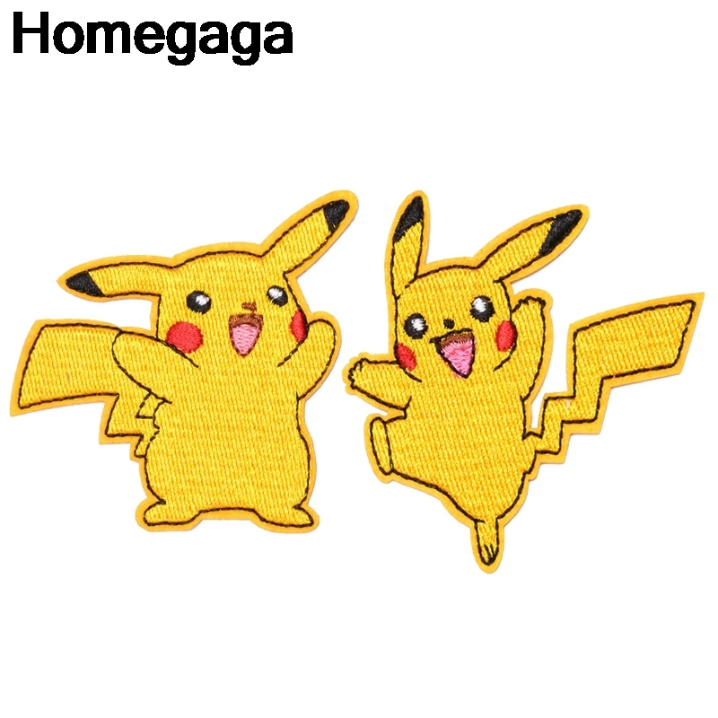 Homegaga Pocket monster Pikachu аппликационные заплатки Сделай Сам Утюг на обуви джинсовая сумка Одежда наклейки в стиле панк вышитые значки D2226