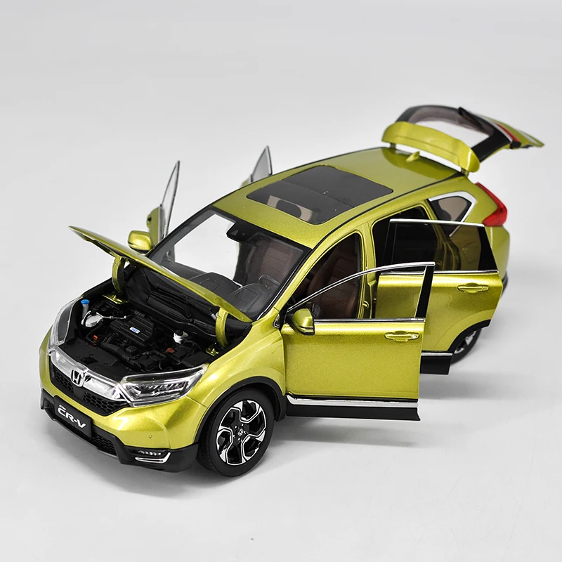 1:18 игрушка из сплава Honda CRV модель автомобиля SUV белая желтая Авторизованная