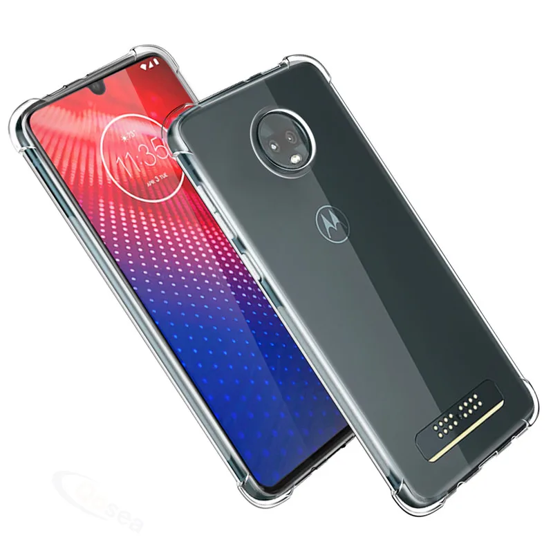 Чехол Qosea для Motorola Moto Z4 Force прозрачный тонкий мягкий силиконовый чехол из ТПУ P30 Note
