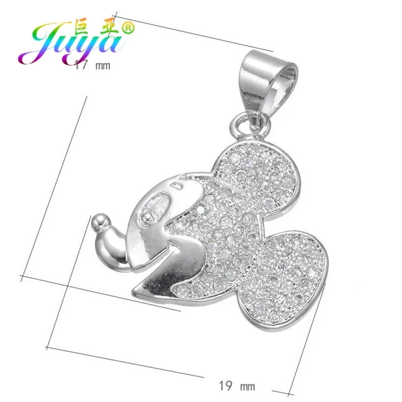 Juya DIY ювелирные изделия, микро-подвески с цирконием, кошкой, хамсой, звездой, рыбкой, Подвеска для женщин и детей, подвеска ручной работы, изготовление ювелирных изделий - Окраска металла: White Gold