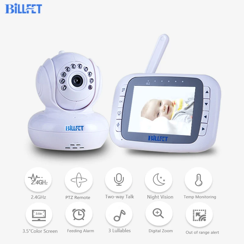 3.5inch Video Nanny Без wifi Беспроводной Детский монитор камера Bebe пульт дистанционного управления PTZ няня камера ночного видения детский телефон камера Babyfoon Музыка(колыбельки) Очень чувствительный микрофон Качество хорошее - Цвет: 3.5inch Video Nanny