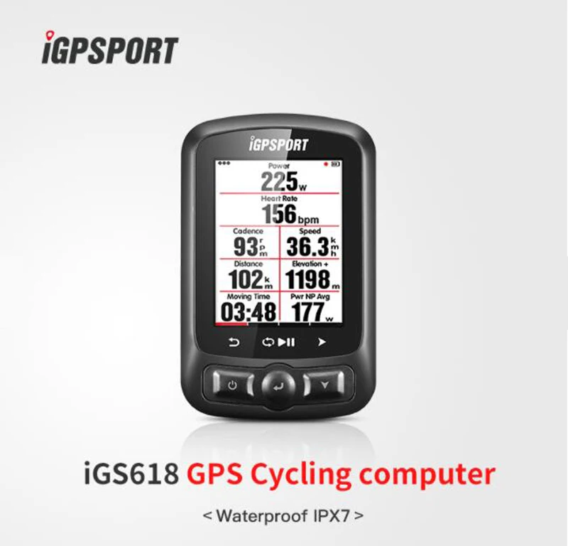 

ANT+ & Bluetooth Cycling Power Meter iGS618 iGPSPORT GPS Bike Computer Navigation Speedometer IPX7 3000 Hours Data Storage