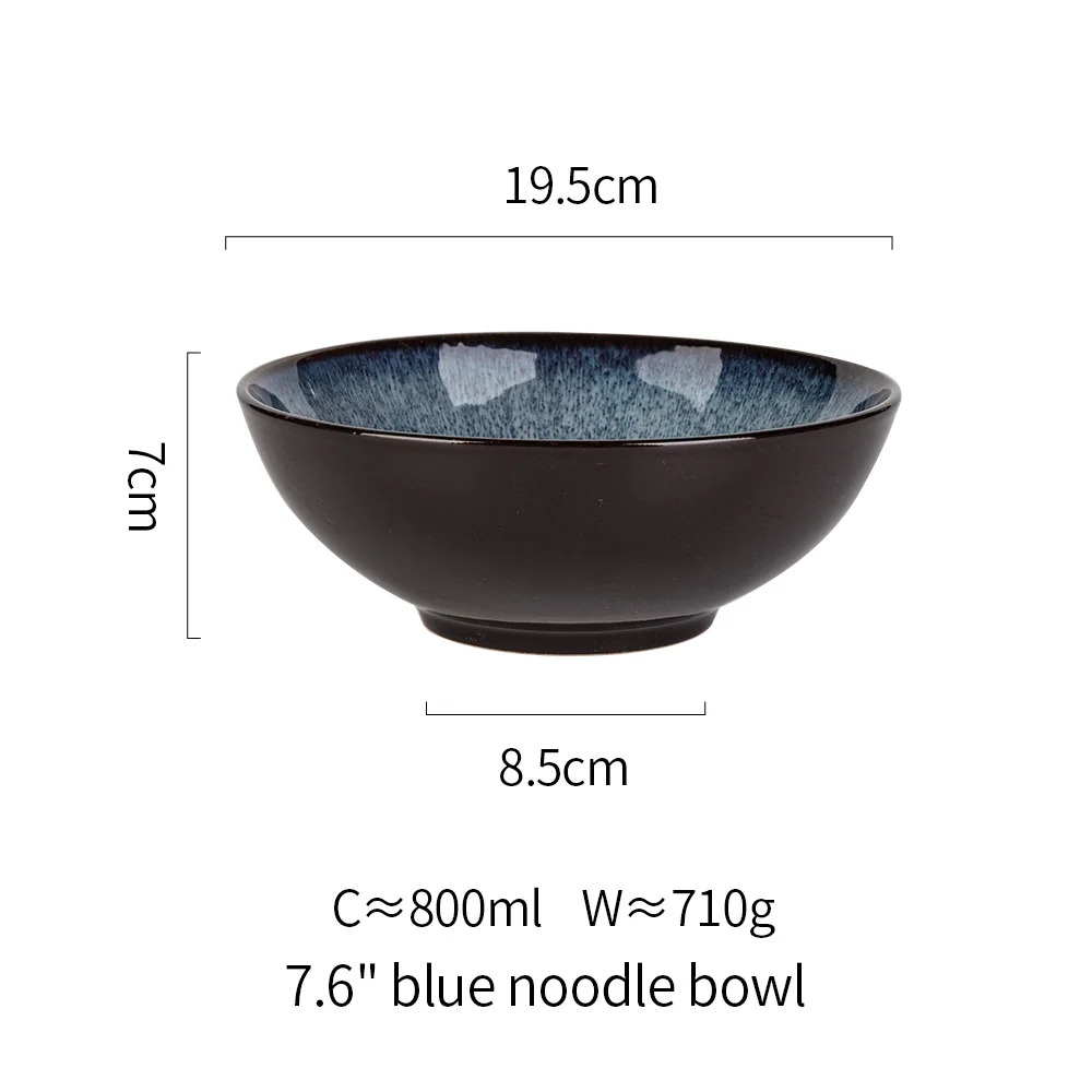 7.6in noodle bowl MDZF SWEETHOME Ретро глазурованные керамические салатники большие чаши для риса и супа миска для лапши 7,65 дюймов - Цвет: 7.6in noodle bowl