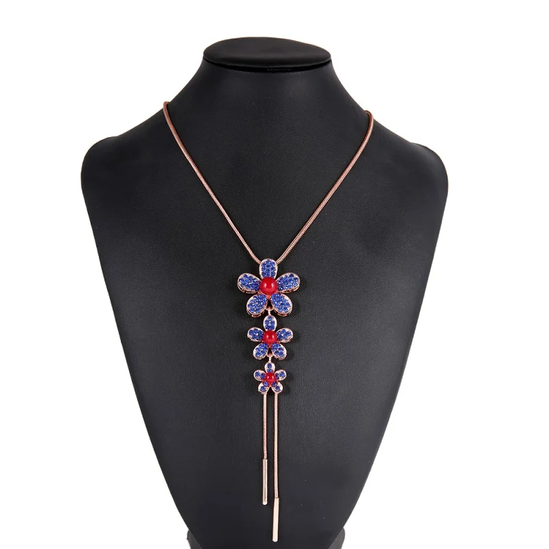 Модные женские ожерелья Fnsn ювелирные изделия трендовые с кристаллами и цветами