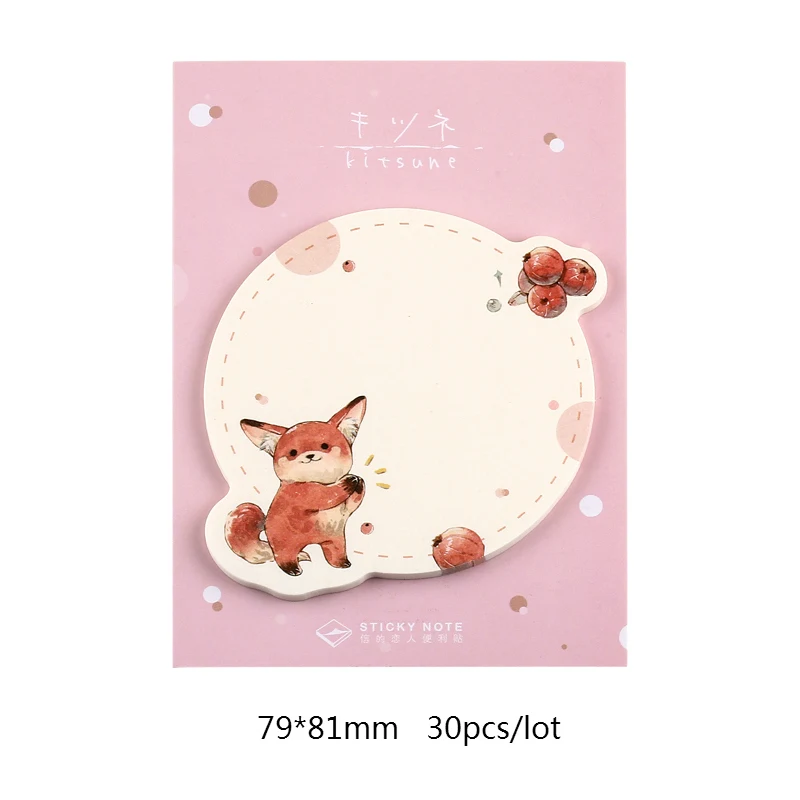A Mr paper, 30 шт./лот, 6 видов конструкций, Kawaii, Мультяшные животные, кролик, лиса, блокнот для заметок, блокнот, дневник, самоклеющиеся заметки, блокнот s - Цвет: A