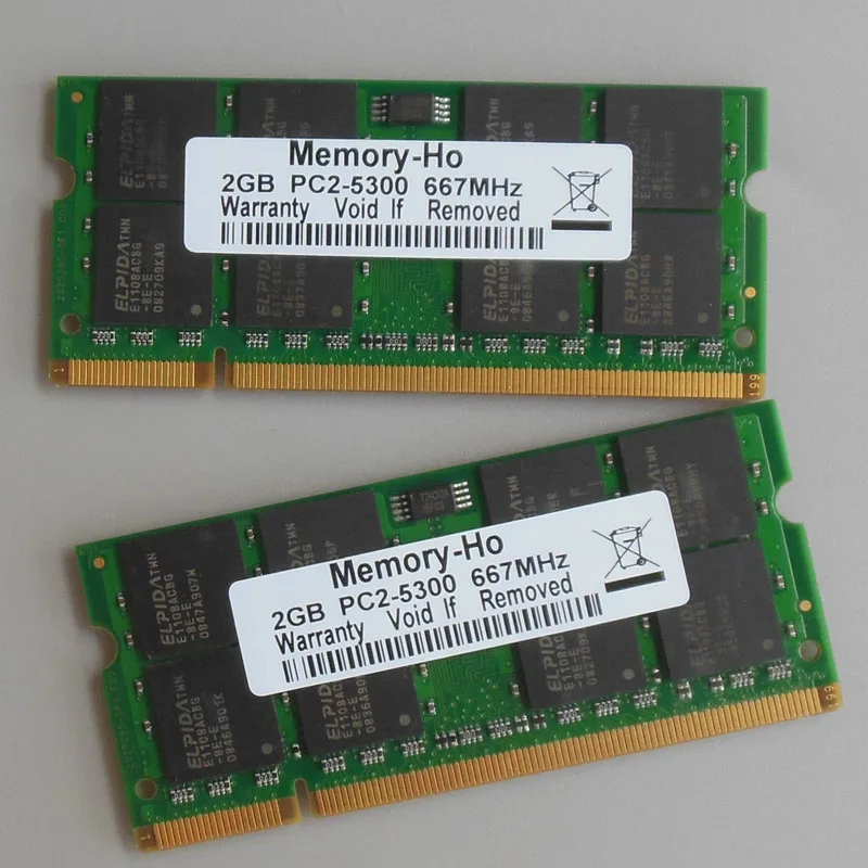 Комплект 4G B 2 ГБ PC2-5300 667 мГц DDR2 ноутбук памяти SODIMM RAM Non-Ecc 200 контакты Unbuffered низкой