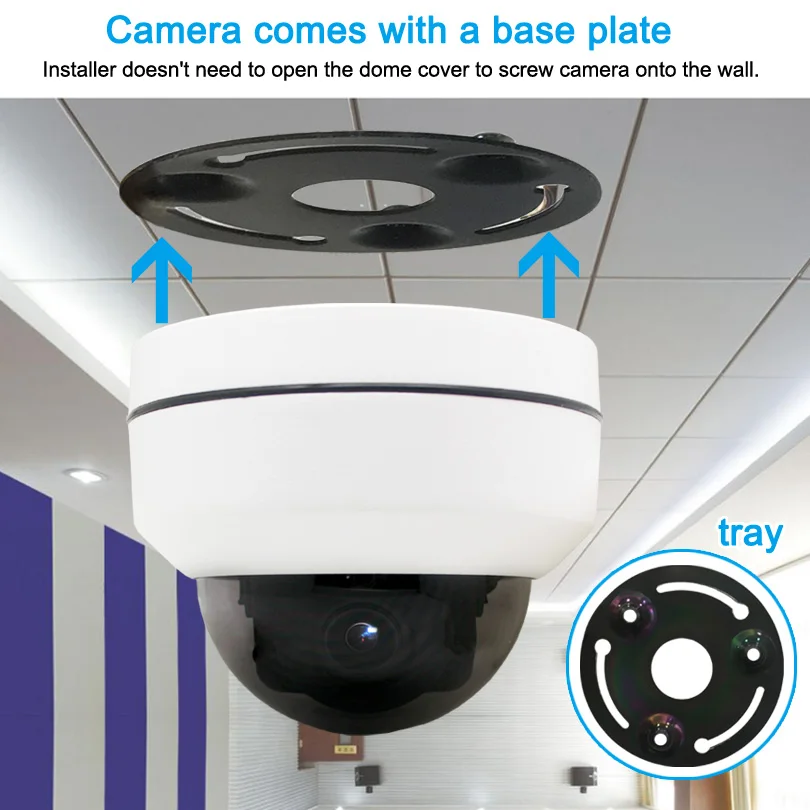 Скоростная купольная IP камера PTZ Wi Fi 1080P HD уличная 30 кратный зум домашняя POE P2P