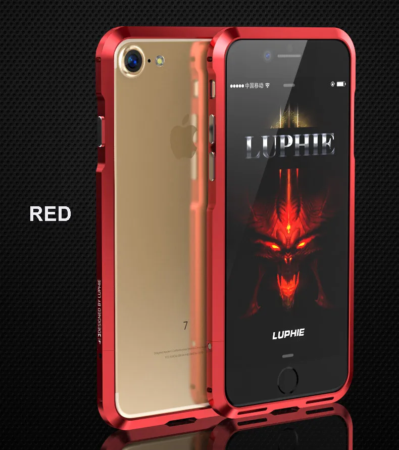 Luphie ультра тонкий авиационный алюминиевый бампер для iPhone 7 8 CNC призматическая форма рамка металлическая кнопка Крышка для iPhone7 plus бампер