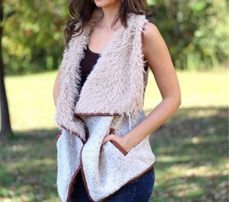 Зимнее пальто Женский Длинный жилет большой плюшевый меховой воротник вышивка