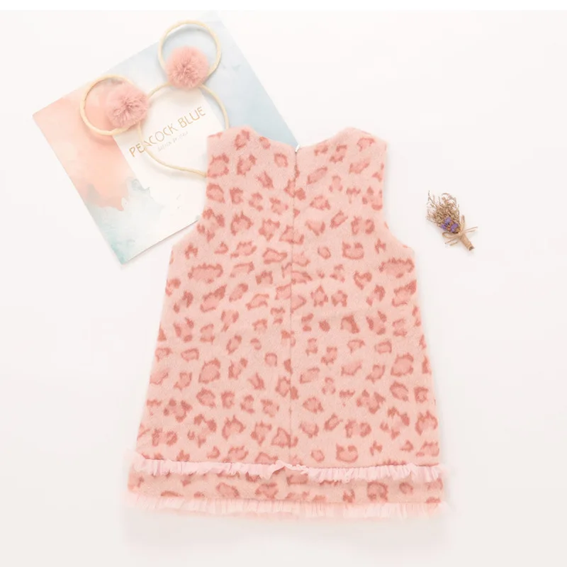 

Brand Girl Dress 2019 New Korean Kids Dresses for Girls Baby Girl Vests Dress Children Girls Leopard Print Princess Dress 2-7Y