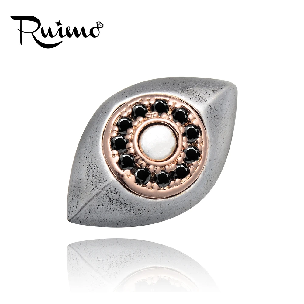 Медные бусины RUIMO Eye of Horus с серебряным покрытием микрозакрепка черные бронзовые