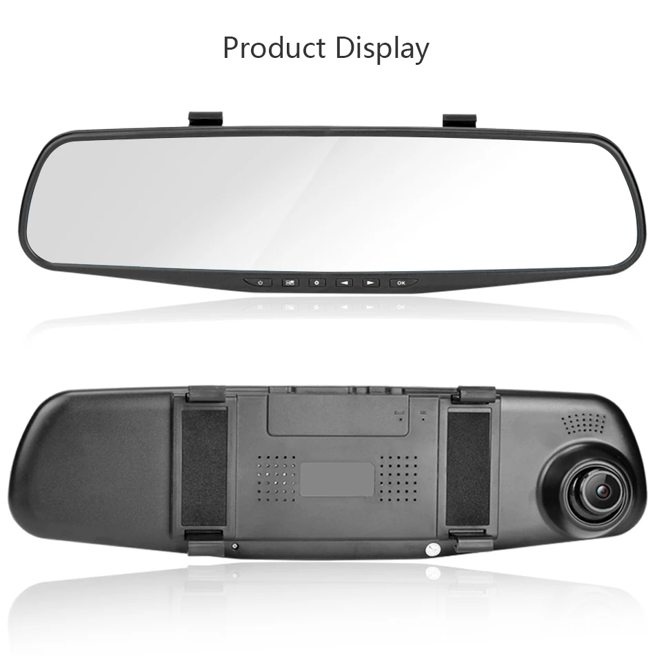 Jansite 4," Белый Автомобильный видеорегистратор DVR HD дисплей двойной объектив Автомобильная камера видео рекордер зеркало заднего вида с резервной камерой более четкое