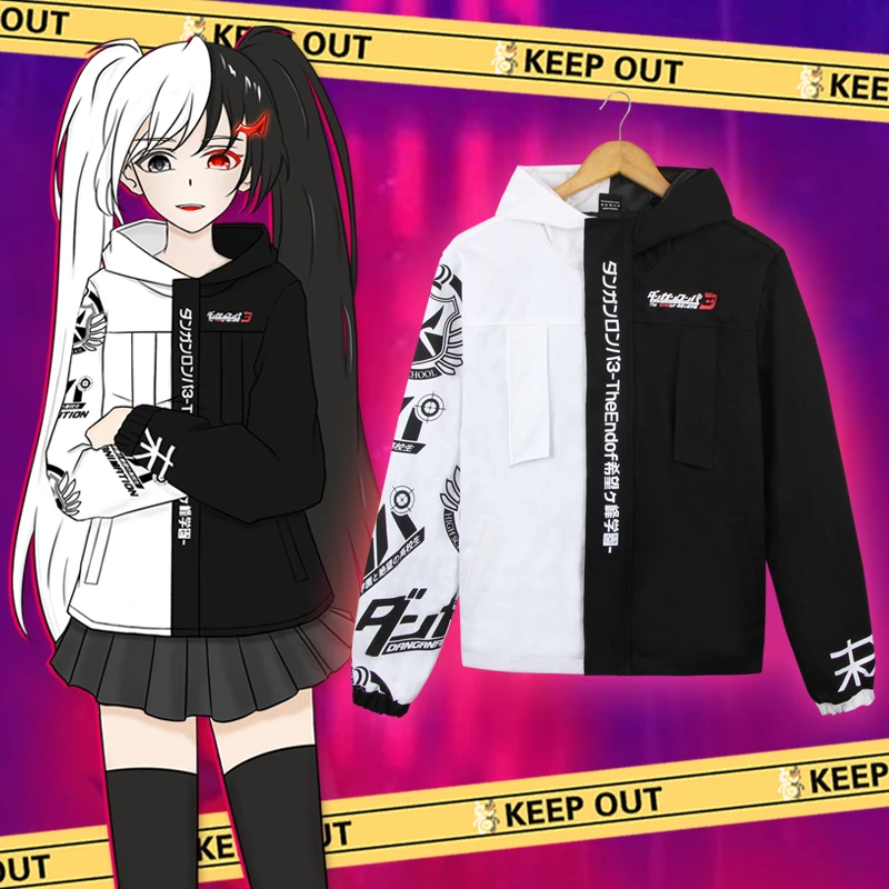 Куртка Danganronpa Monokuma черно-белая Медведь толстые флисовые толстовки осень-зима с