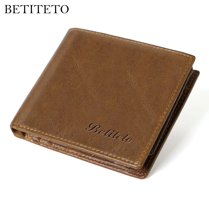 Бренд Betiteto RFID натуральная кожа кошелек для монет мужской Carteras тонкий Mini Walet Portmann