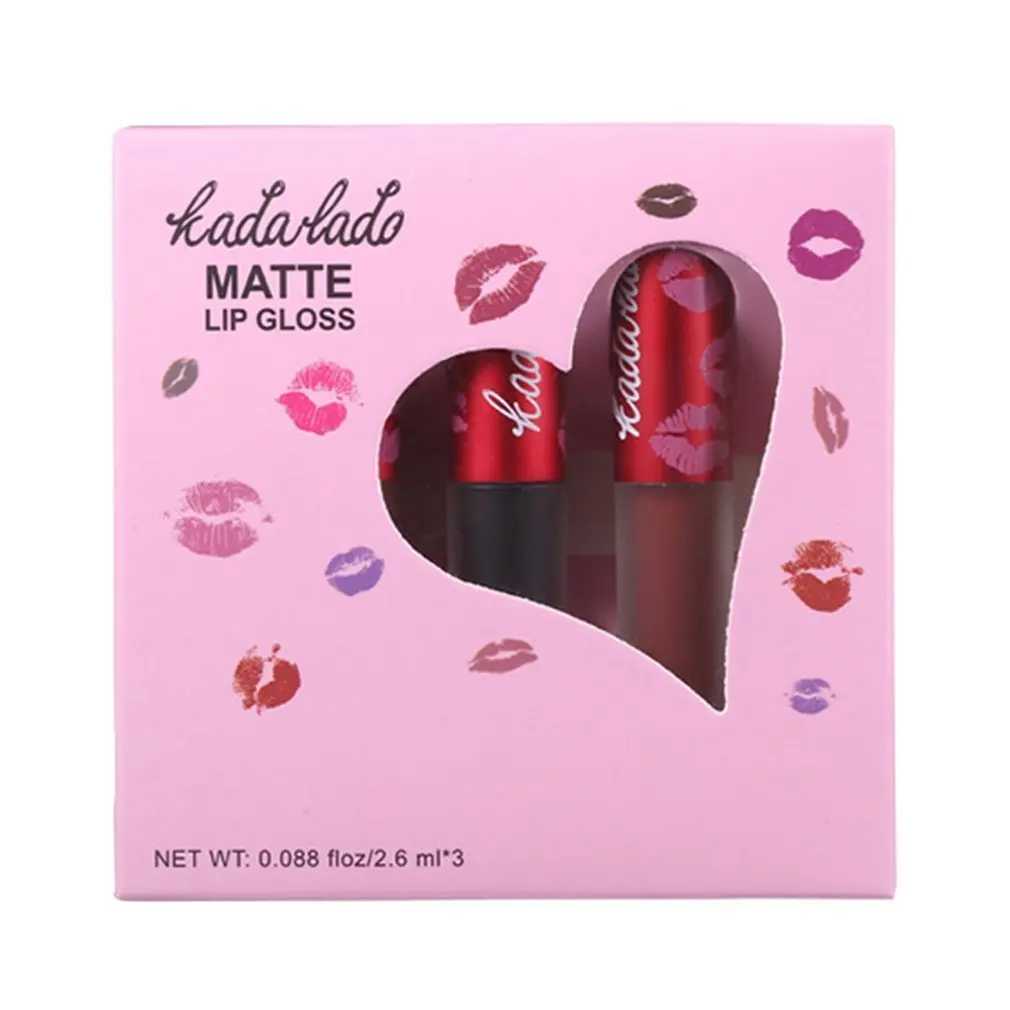 3PCS/SET Waterproof Velvet Lipstick Long Lasting Sexy Moisturizer Matte Women Lip Makeup Cosmetic Beauty Tool |