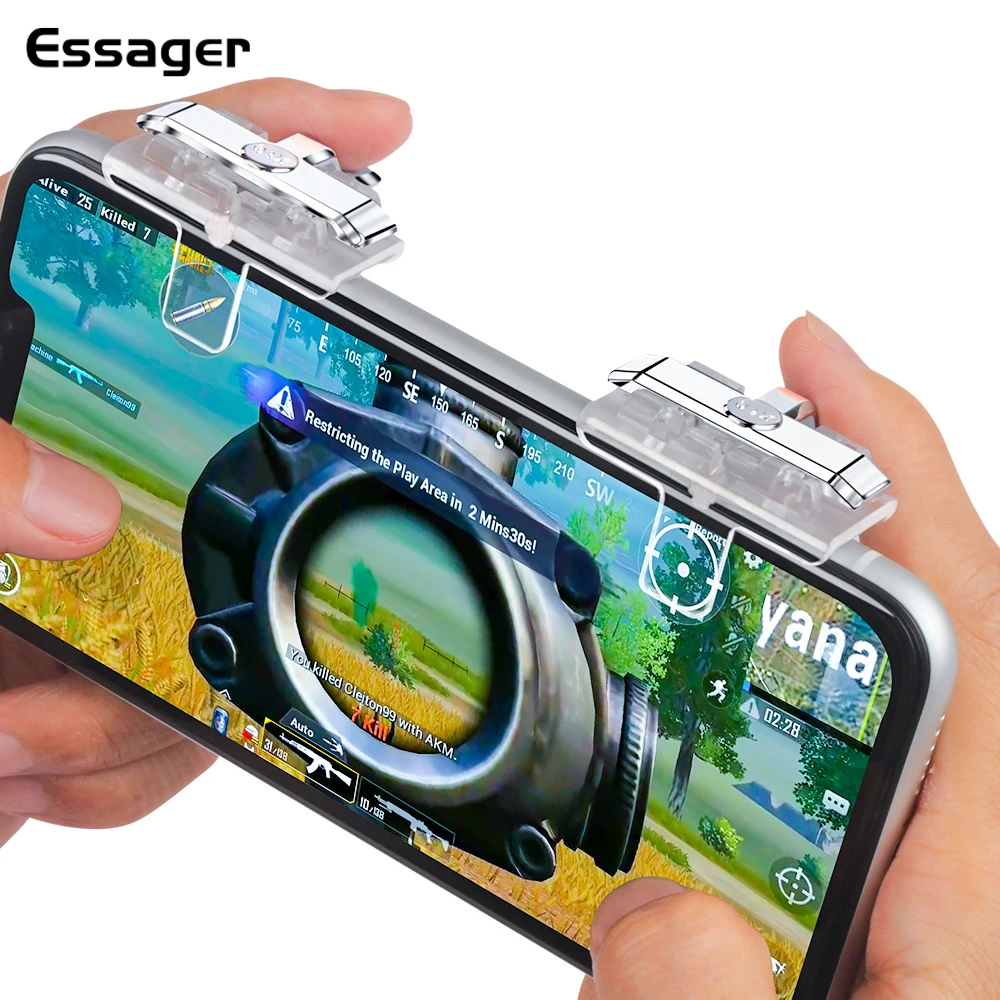 Essager Gamepad Joystick for PUBG Mobile Joypad Trigger Fire Button Aim L1 R1 Key L1R1 Shooter Controller Game Pad for Android