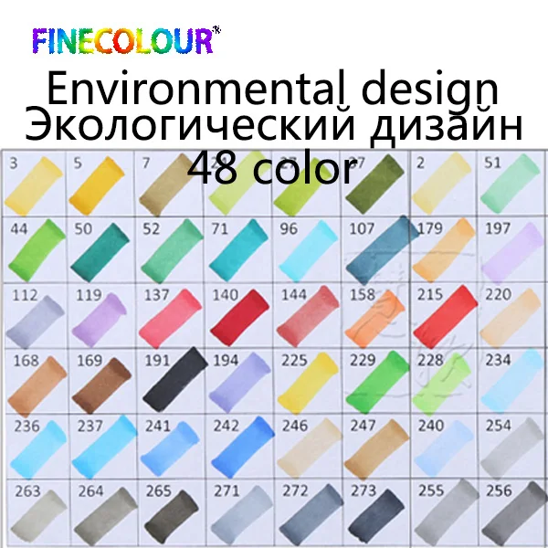 Finecolour 24/36/48/60/72 ручка маркер комплект Dual Head эскиз маркеры кисточки ручка для рисования манга анимация дизайн товары для рукоделия - Цвет: environment48color