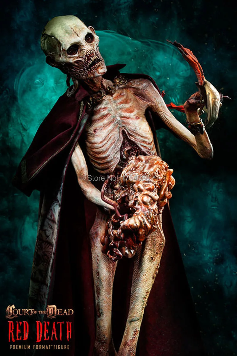 Хэллоуин искусственная красная череп смерти ужасная статуя для двора пасхальное