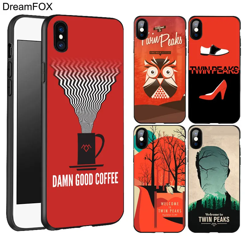 DREAMFOX K250 Твин Пикс Стиль Черный Мягкий ТПУ силиконовый чехол для Apple iPhone 11 Pro XR XS Max X