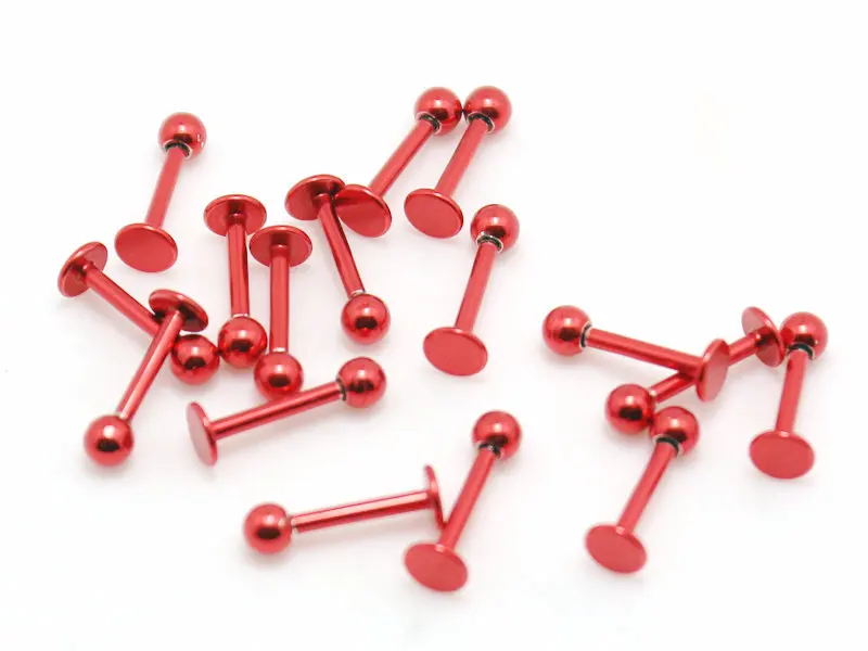 Кольца для губ красного цвета с шариками 3 мм 10 шт.|lip rings|lip jewelryring lips |