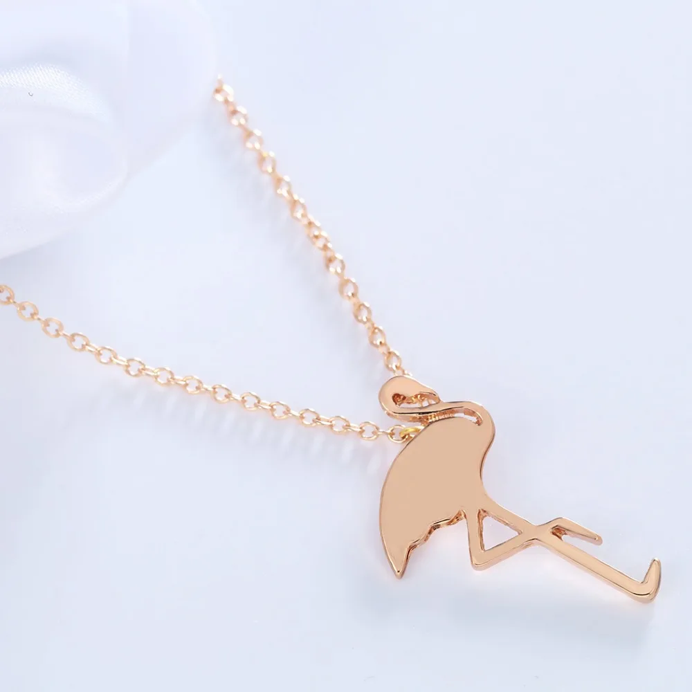 QIAMNI новый стиль горячее ожерелье Фламинго уникальный кулон Модные ювелирные