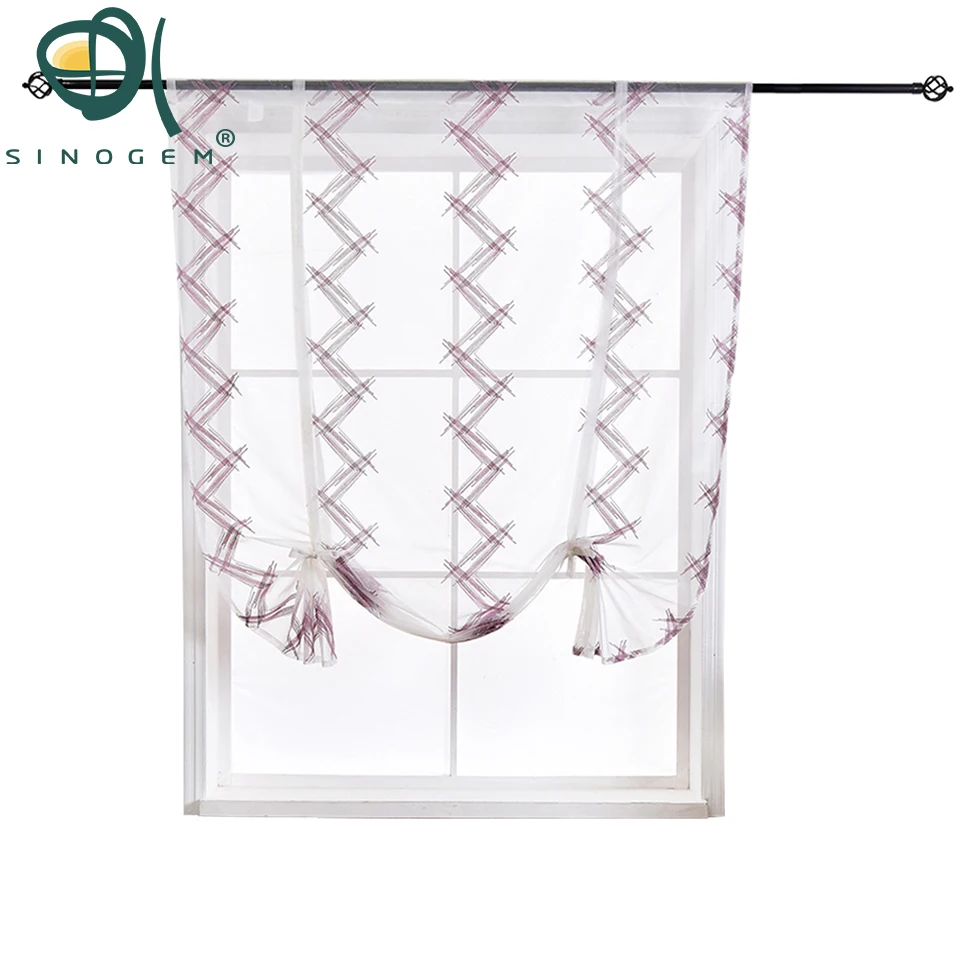 Sinogem кухонная Короткая занавеска высокого класса Современная полилиния вышивка