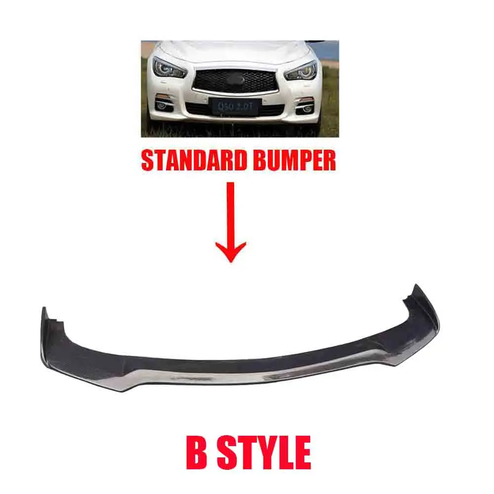 Standard Bumper B Q50 углеродного волокна передний спойлер для Infiniti Q50 машина для Автогонки передний бампер спойлер, диффузор - Цвет: Standard Bumper B