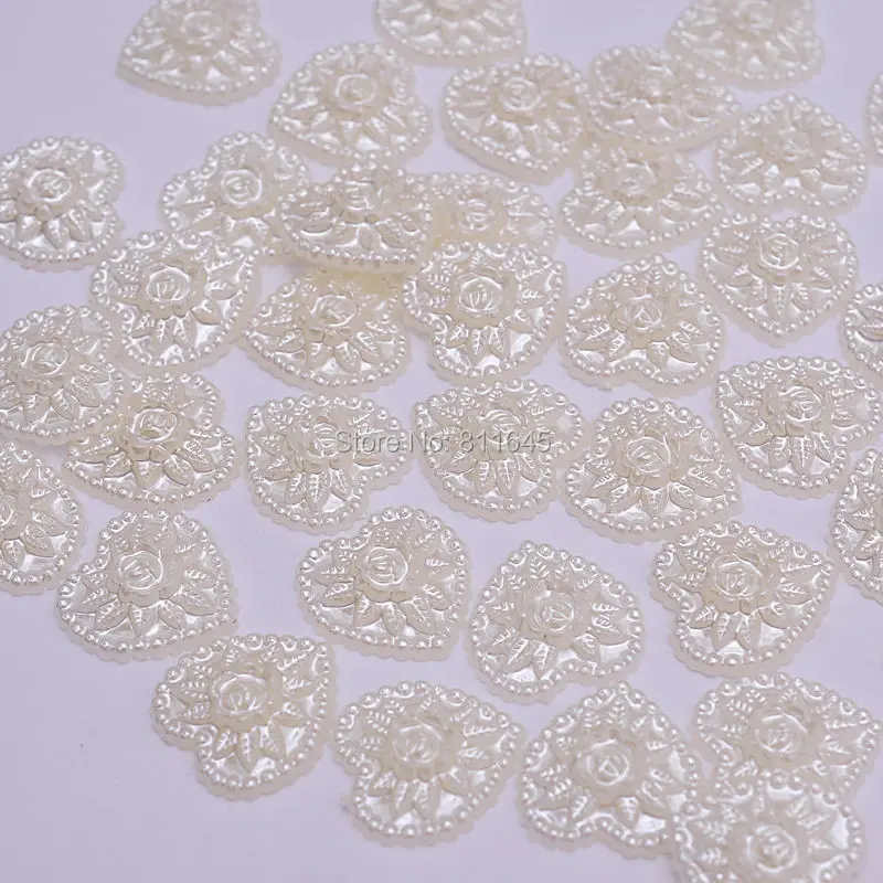24 шт. жемчужные бусины с плоской задней стороной 17 мм|pearl beads|beads heartflatback flowers |