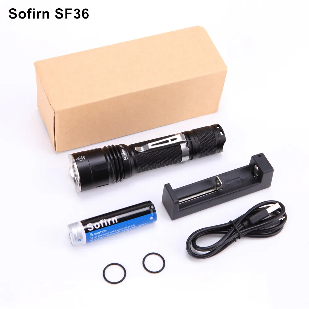 Sofirn SF36 комплект мощный светодиодный фонарик 18650 Cree XPL2 фонарь высокой