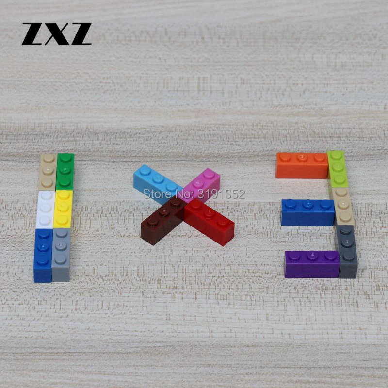 Оптовая цена толстый кирпич 1X3 Точки Строительные блоки пластиковые игрушки