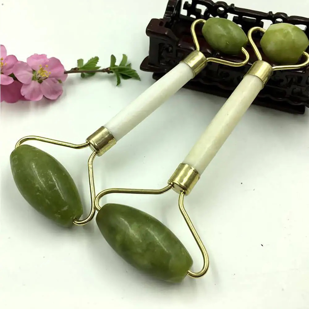 Jade Roller Massage Нефритовый ролик, КВАРЦЕВЫЙ массаж, натуральный лифтинг для лица, инструменты для удаления морщин, соскабливающая доска, инструмент, массажер для лица, тонкий массажер для лица, набор, коробка - Цвет: Jade Roller Massage
