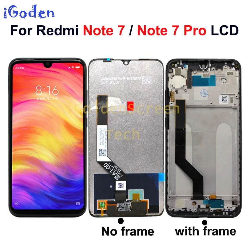 100% протестированный для Xiaomi Redmi Note 7 LCD Pro дисплей сенсорный экран с рамкой