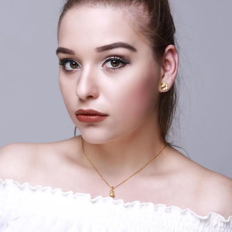MxGxFam кулон с ананасом Neacklace для женщин 24 k чистое золото Цвет Фрукты креативные