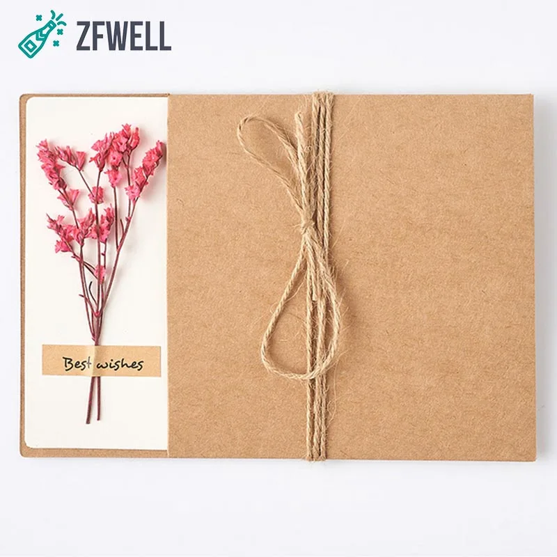 16 Zfwell 1 шт. оберточная бумага в винтажном стиле засушенные цветы поздравительная открытка «сделай сам» на день рождения, на свадьбу, на праздник, подарок поздравительная и пригласительная открытка supplies8 - Цвет: 16
