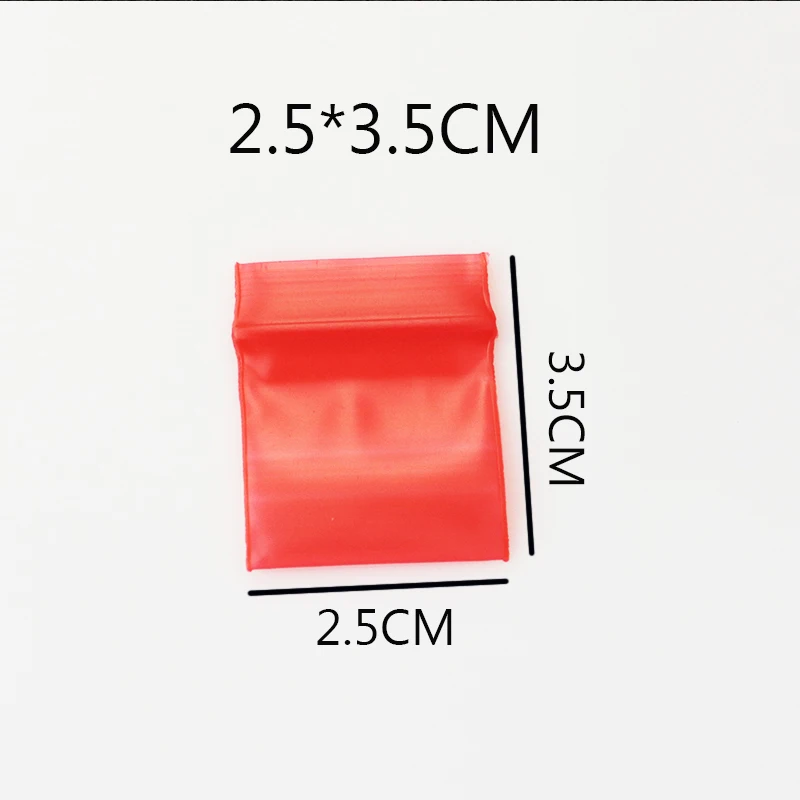 

100Pcs/Lot 2.5x3.5cm Red Zip Lock Resealable Ziplock Grip Seal Plastic Retail Package Bag Zipper Packing Pack Pouch