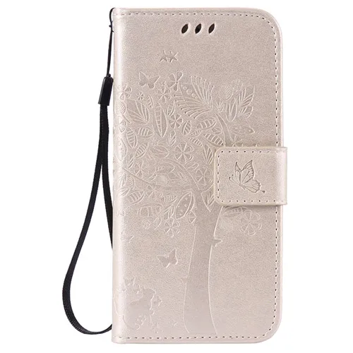 Чехол для Apple Iphone 4 4s 5 5S 5c 5SE 6 6s 6 plus 6s Plus Touch 5/6 задняя крышка с принтом дерева и кошки - Цвет: Золотой