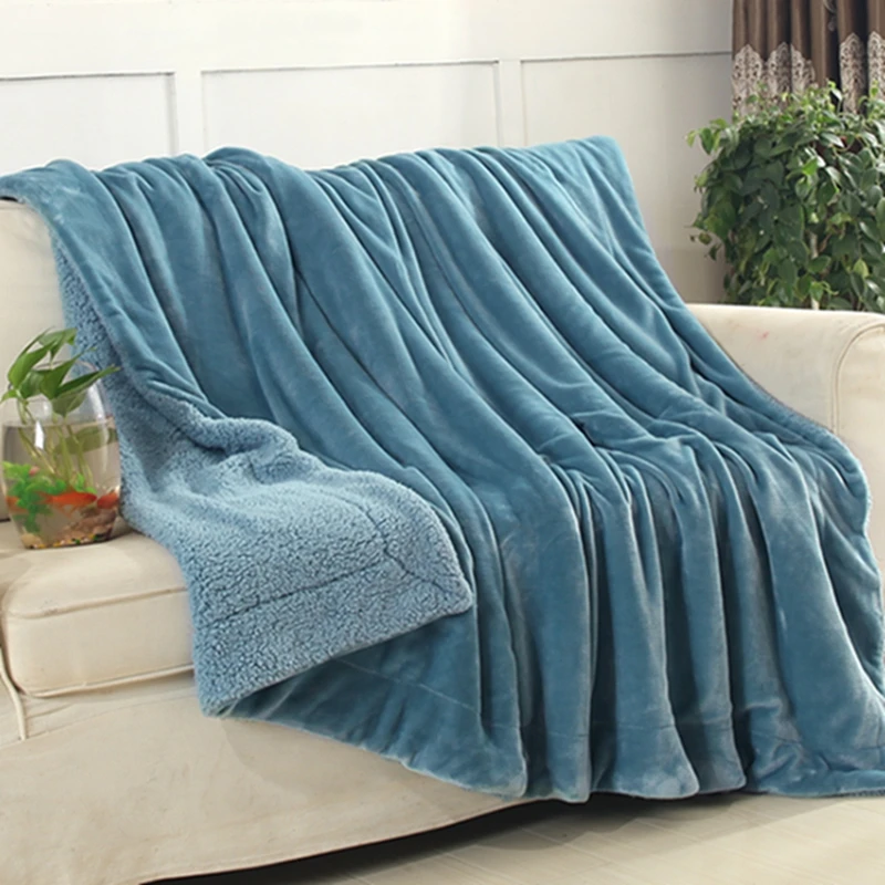 

Luxurious Large Warm Thick Sherpa Throw Blanket Coverlet Reversible Fuzzy Fluffy Microfiber All Season Plaid for Bed or Couch