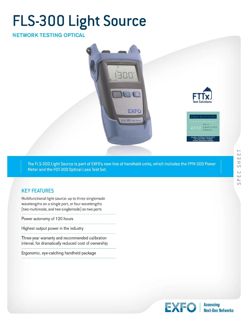 EXFO FLS-300 светильник измеритель источника SC Одномодовый двойной волны 1310 1550 нм