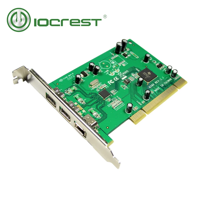 Плата IOCREST PCI 3 порта Firewire Ieee 1394 2 1394B и 1 порт набор микросхем 1394A TI8280|to pci|1394b pci cardpci
