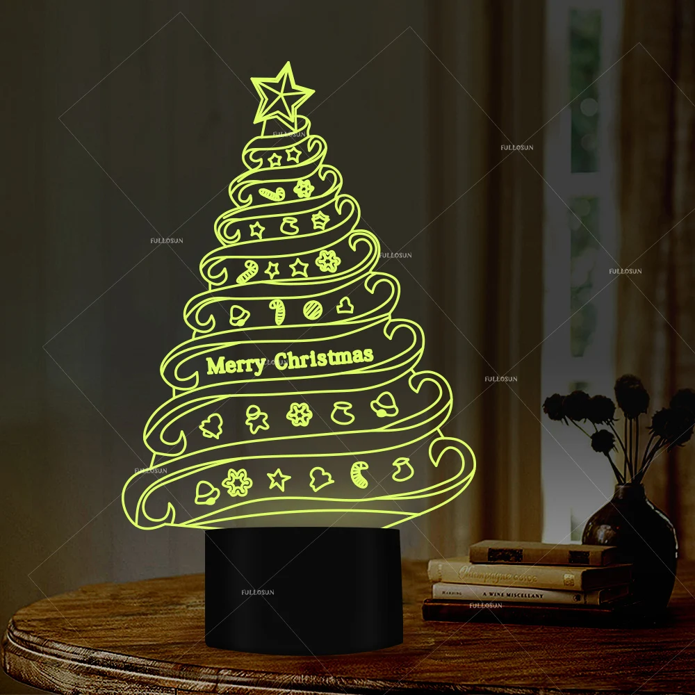 Ночные светильники с надписью &quotMerry Christmas&quot 7 меняющихся цветов рождественский