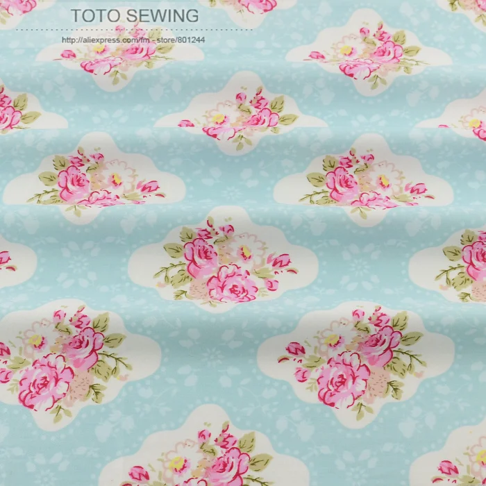 50cmx160cm/piece pretty vintage rose cotton fabric patchwork quilting clothing tecido dress sewing bedding home textile tilda|dress textile|textile