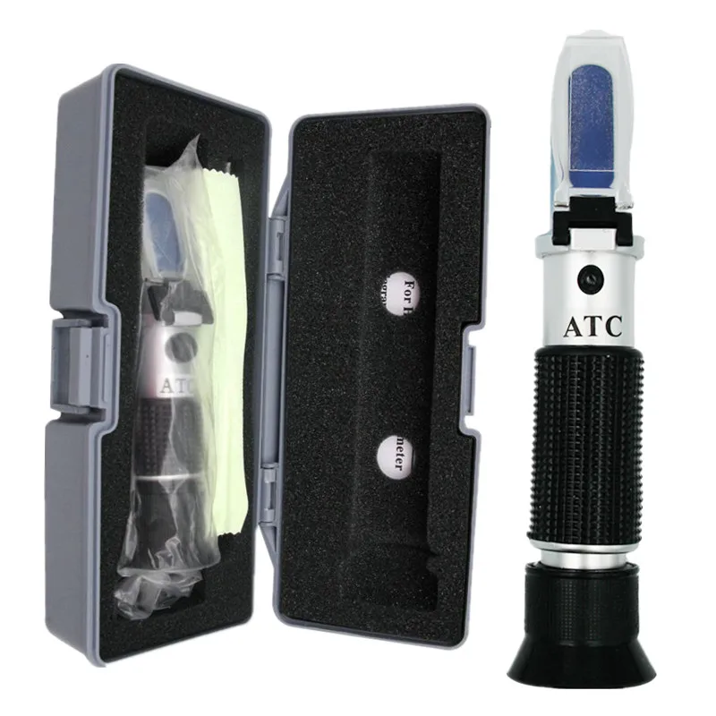 Retail Box Refractometer Beer Wort Wine ATC SG 1.000-1.130 Brix 0-32%, for Sugar Wine Beer Fruit 48%Off