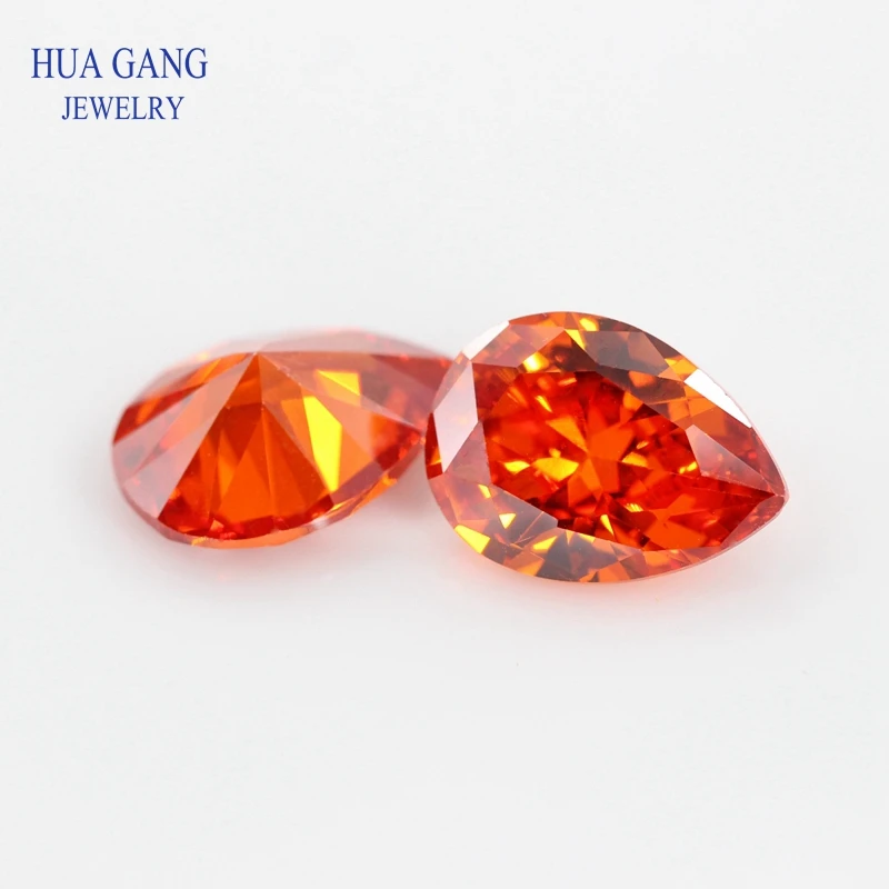 2x3~18x25mm Pear Shape Cut 5A Orange CZ Stone Synthetic Gems Cubic Zirconia For Jewelry Wholesale Free Shipping | Украшения и