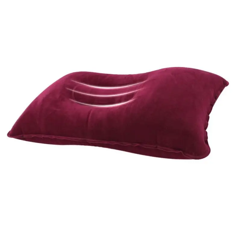 wine red Наружная надувная подушка для путешествий, Пляжная надувная подушка, Автомобильная подушка для головы, походная надувная подушка - Цвет: wine red