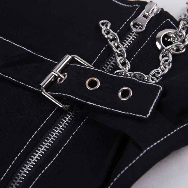 Платье на молнии женское сексуальное облегающее с цепочкой и ремнем | Женская