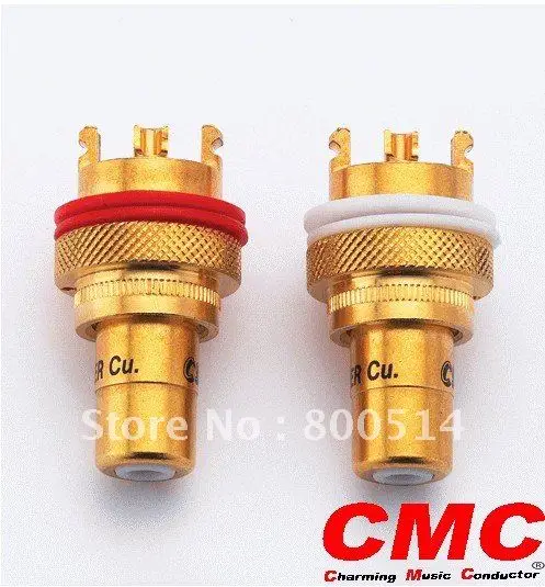 

One pair USA CMC 805-2.5F RCA socket RCA terminals (one white +one Red)