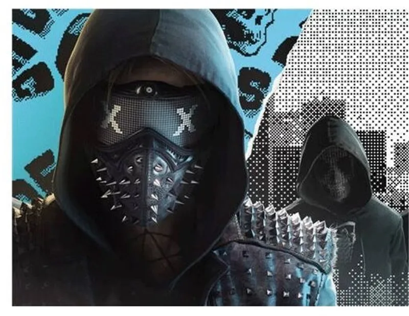 Watch Dogs 2 Маска для хеллоуина и карнавала в стиле панк нарядная Маскарадная маска для взрослых косплей маска на половину лица ПВХ Косплей-реквизиты для вечеринки
